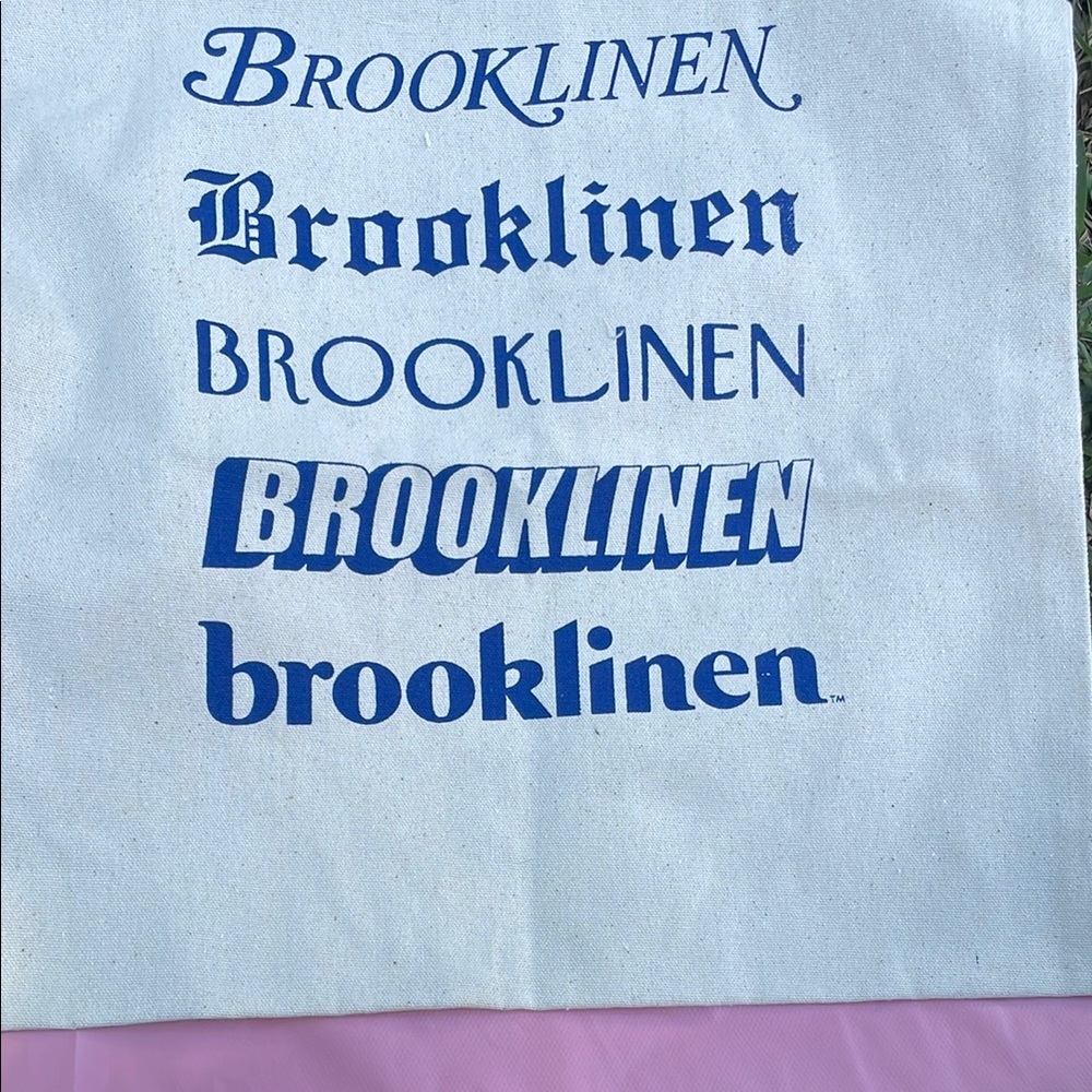 Brooklinen Canvas Tote Bag - Blue and Cream